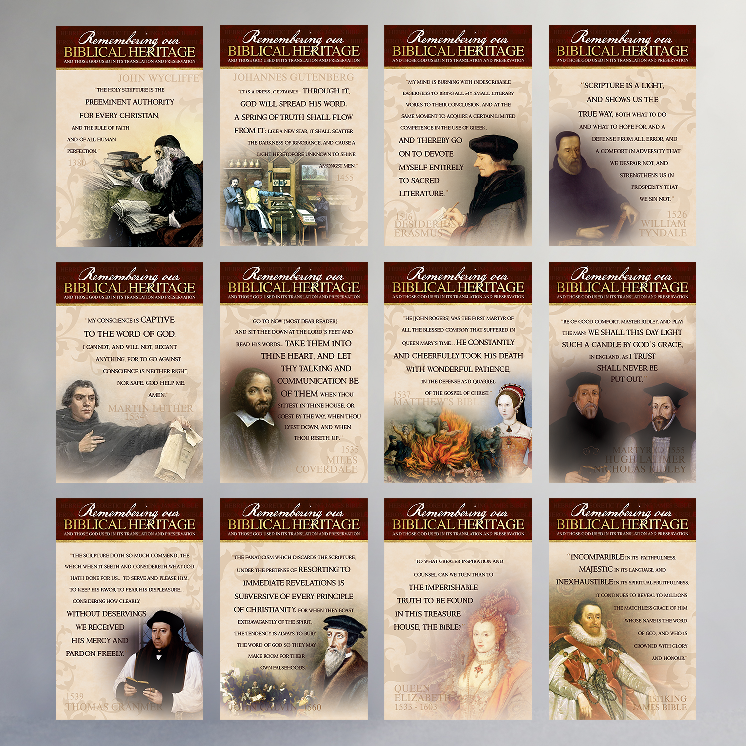 24" x 36" Biblical Heritage Poster Series - Entire Series (12 posters)