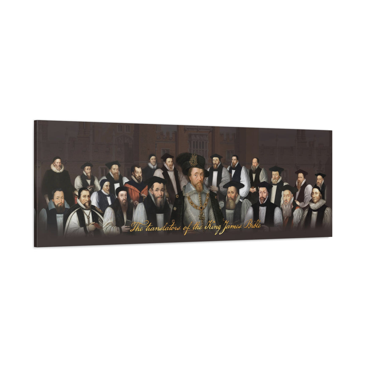 60" x 20" Full Color Canvas - King James and His Translators