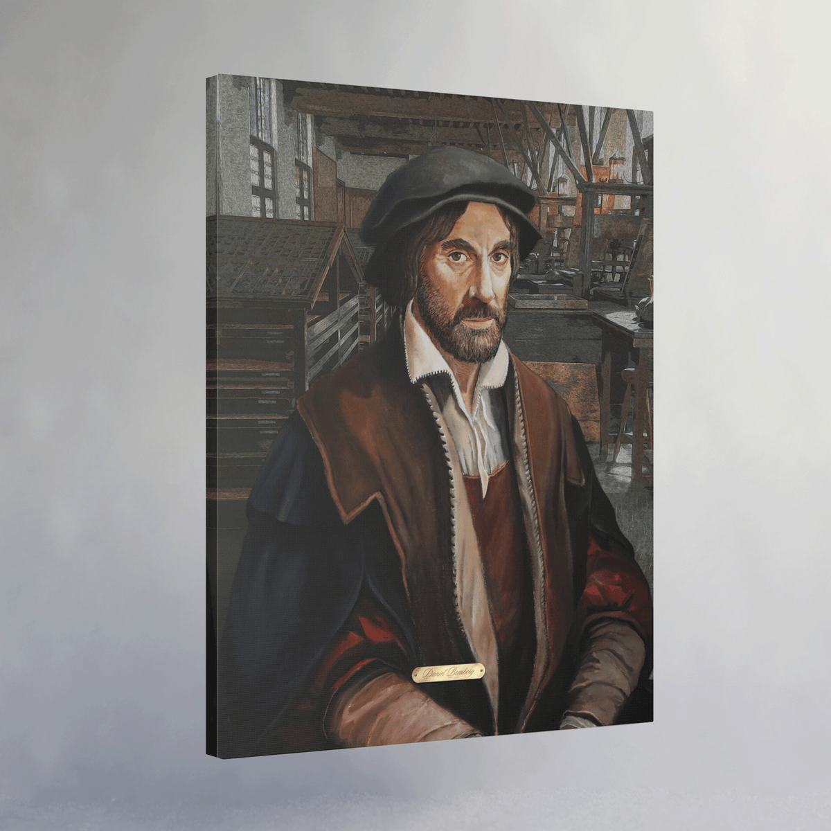 Oil Portrait Series with Faux Nameplate - Daniel Bomberg