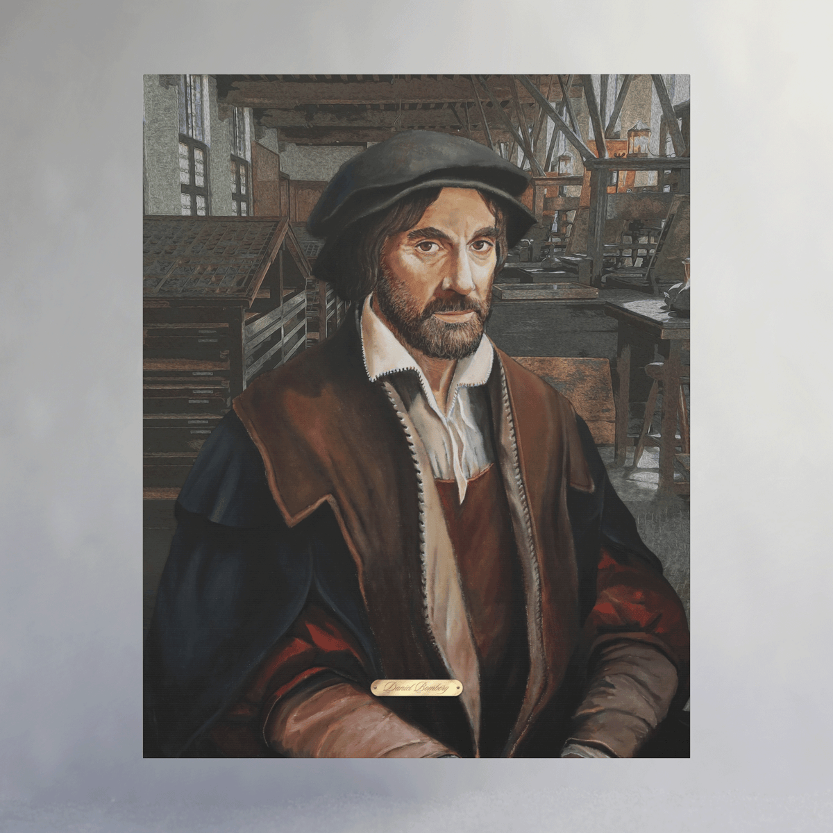 Oil Portrait Series with Faux Nameplate - Daniel Bomberg