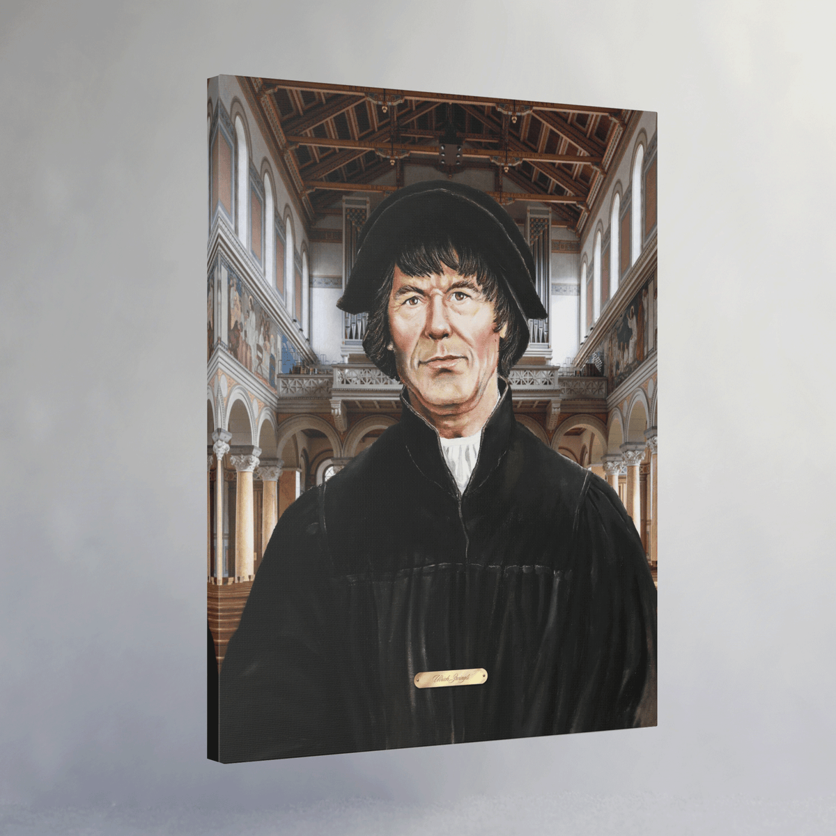 Oil Portrait Series with Faux Nameplate - Ulrich Zwingli