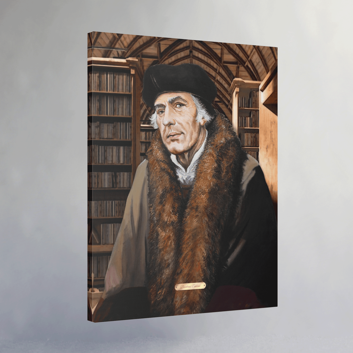 Oil Portrait Series with Faux Nameplate - Desiderius Erasmus