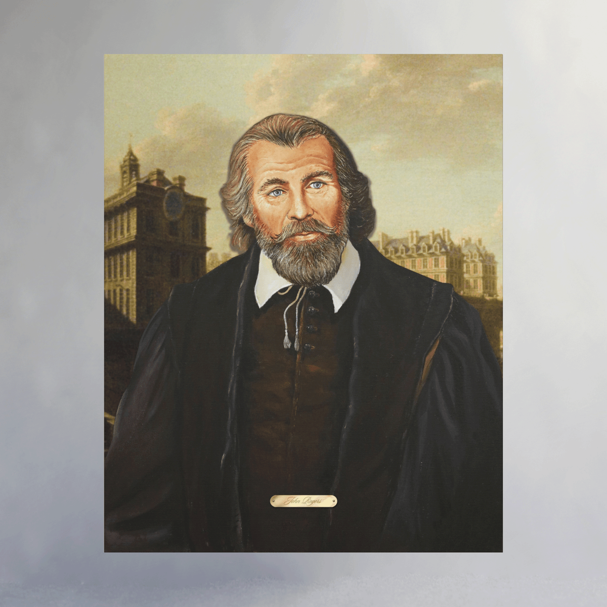 Oil Portrait Series with Faux Nameplate - John Rogers