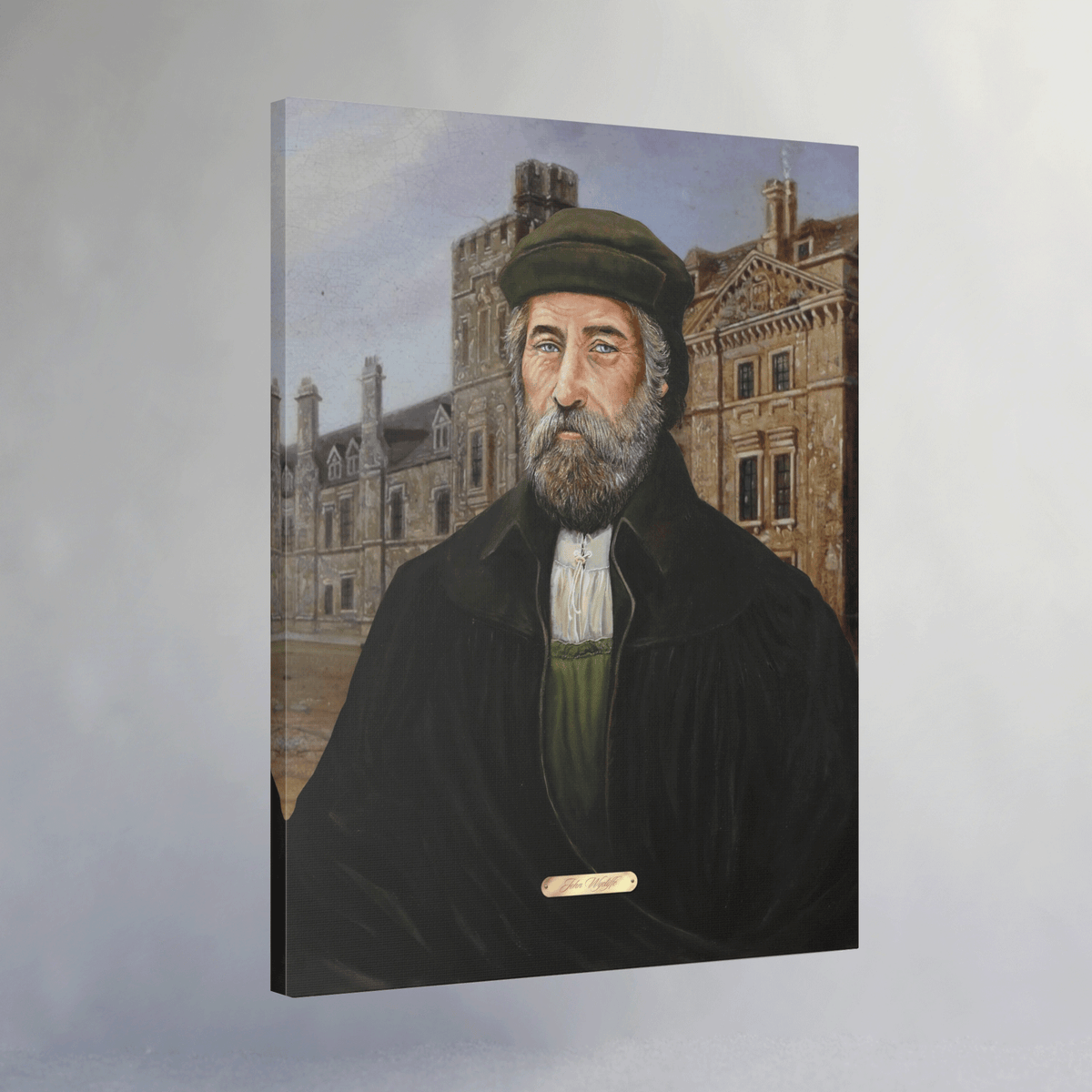 Oil Portrait Series with Faux Nameplate - John Wycliffe
