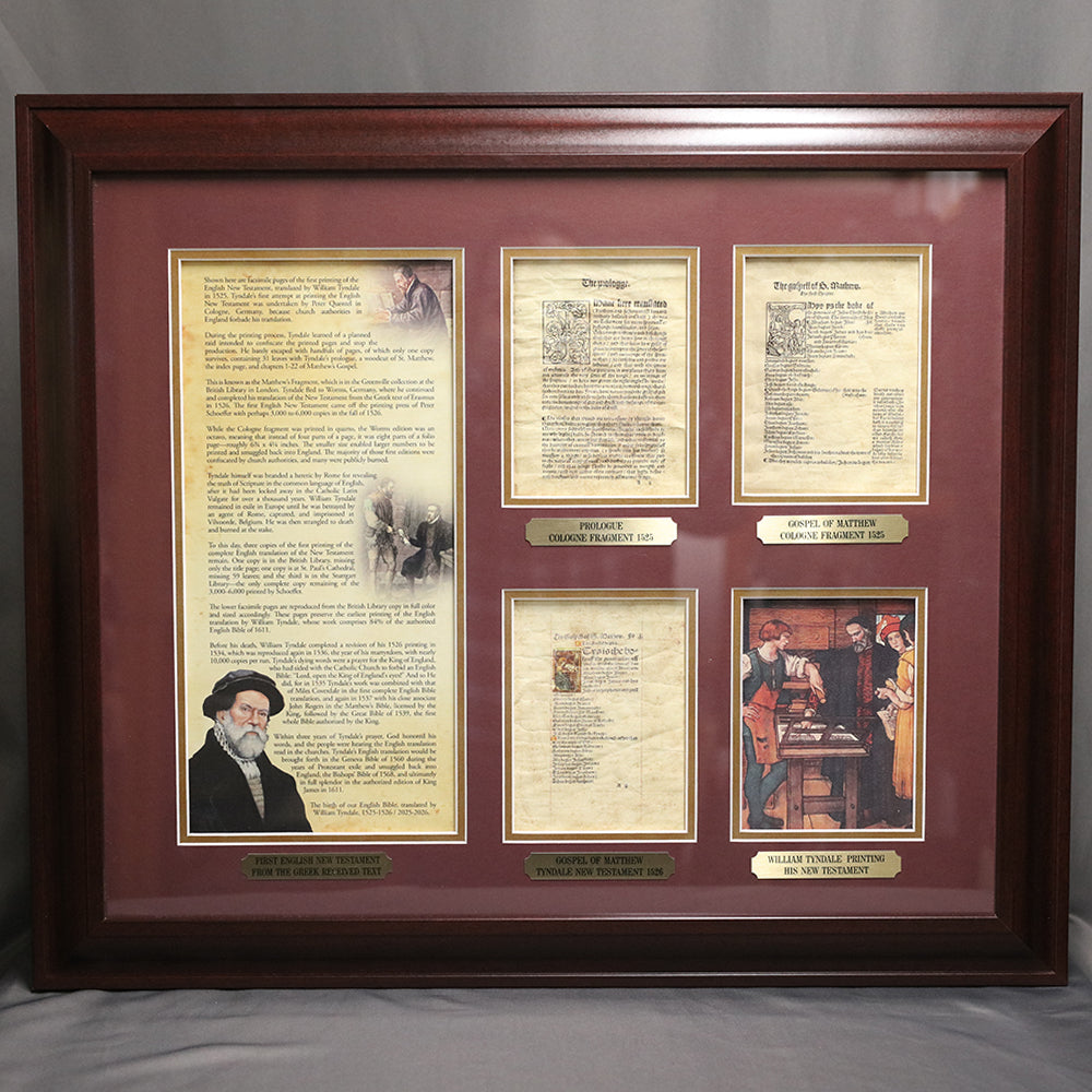 24 x 20 Commemorative Artwork of the 500th Anniversary of the Tyndale 1526 New Testament