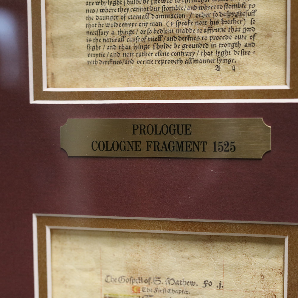 24 x 20 Commemorative Artwork of the 500th Anniversary of the Tyndale 1526 New Testament