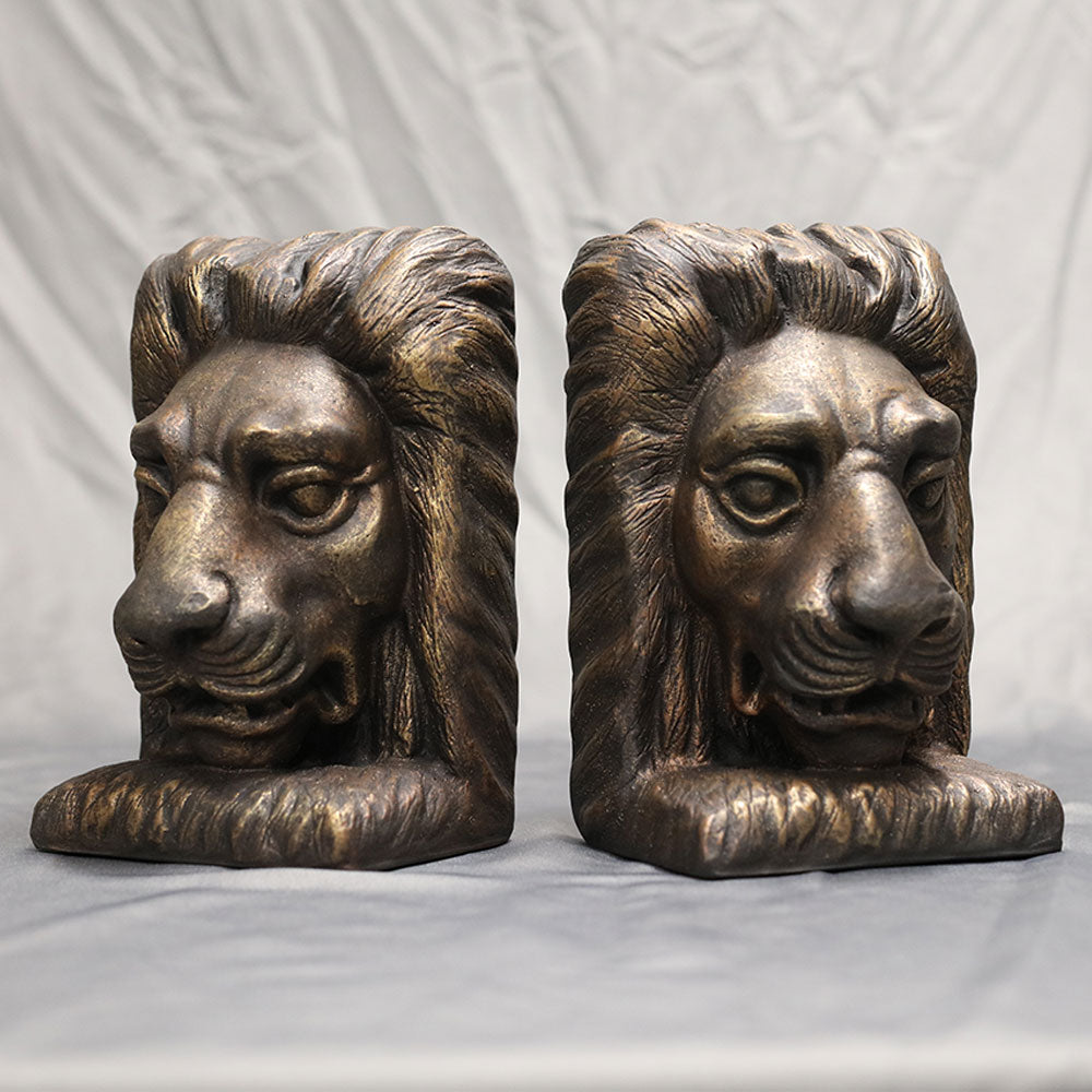 Lion Head Bookends (set of 2)