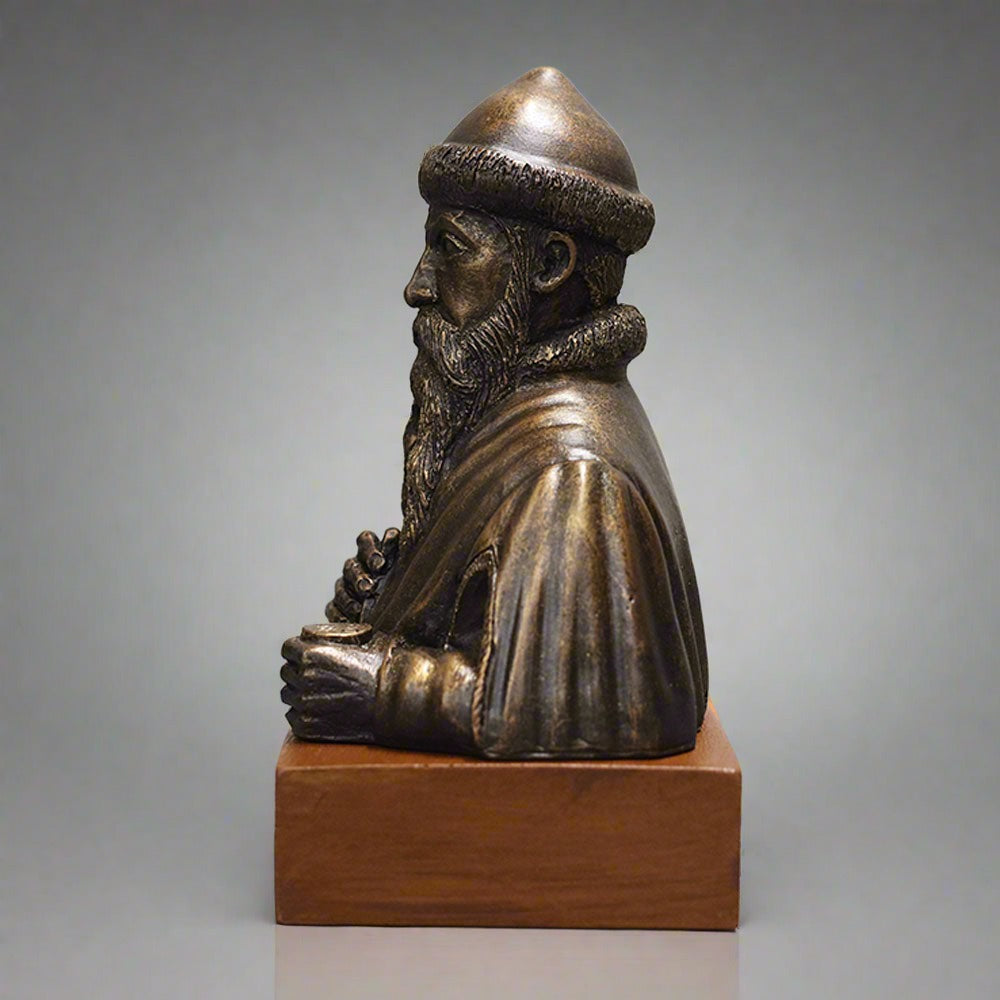 Johannes Gutenberg - Bust on Wood Base