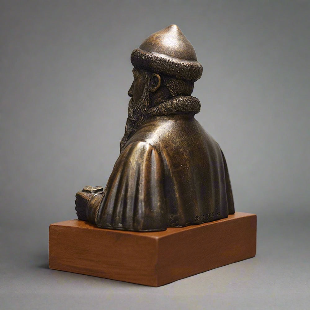 Johannes Gutenberg - Bust on Wood Base