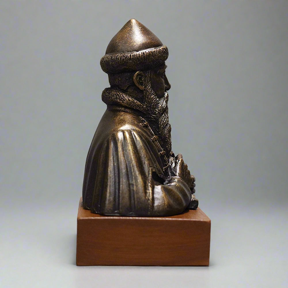 Johannes Gutenberg - Bust on Wood Base