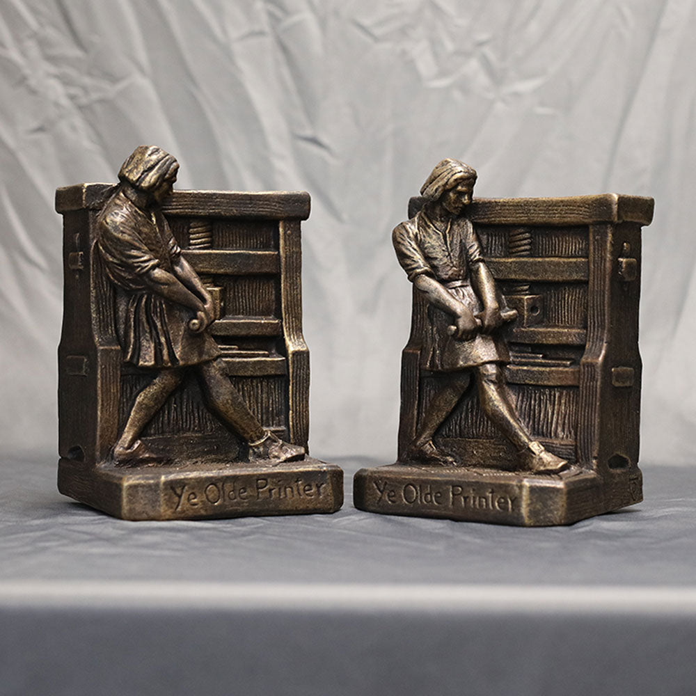 Johannes Gutenberg Ye Olde Printer Bookends (set of 2)