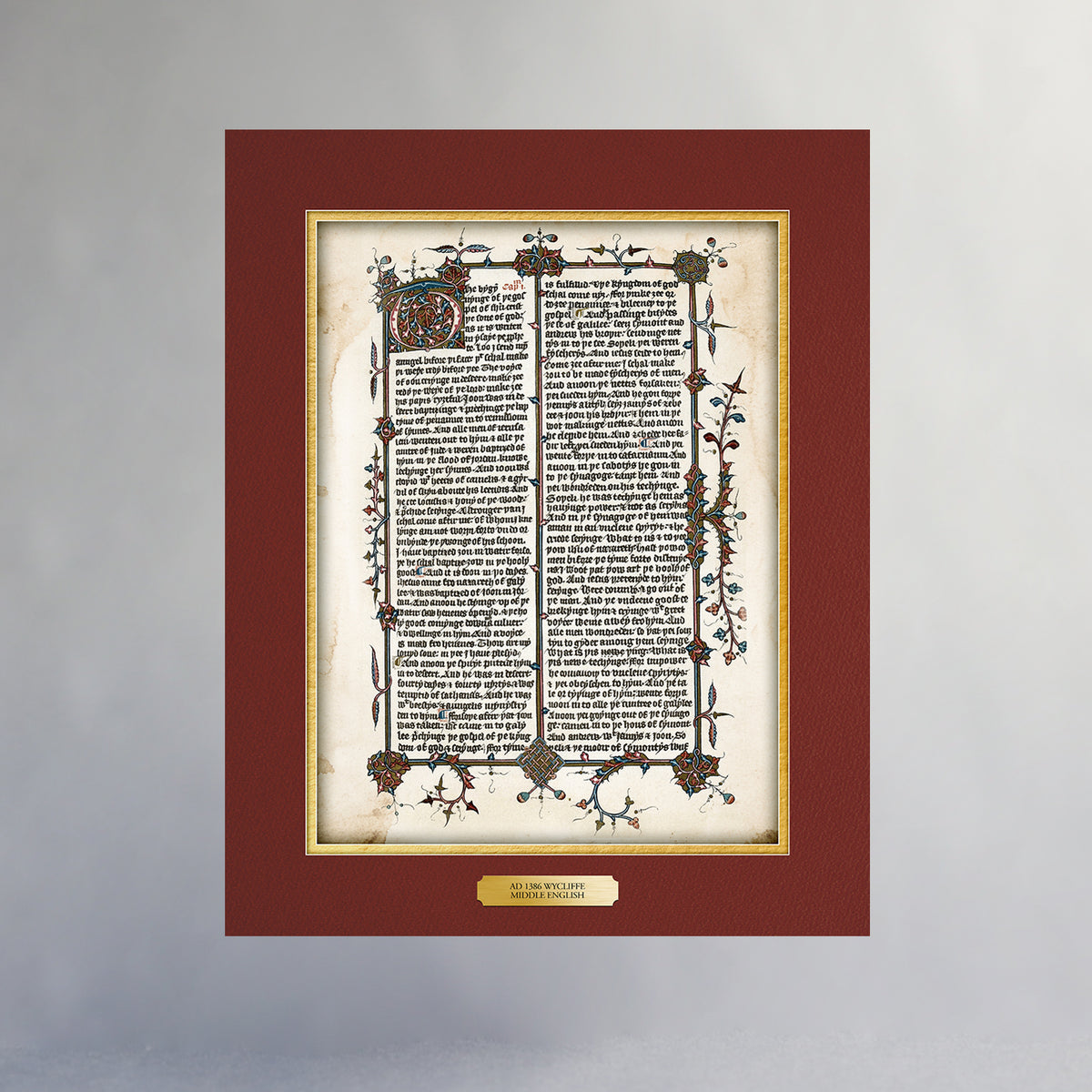 16&quot; x 20&quot; Giclée Fine Art Print - Heritage Collection - Wycliffe New Testament Page