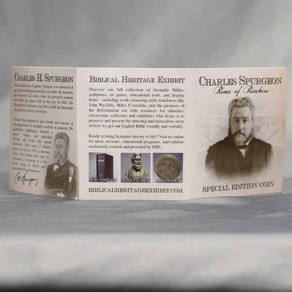 Charles H. Spurgeon “Prince of Preachers” Commemorative Coin with Information Card