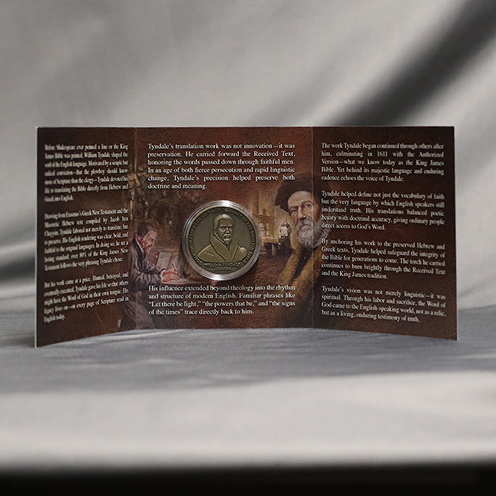 William Tyndale 500th Anniversary Commemorative Coin with Information Card