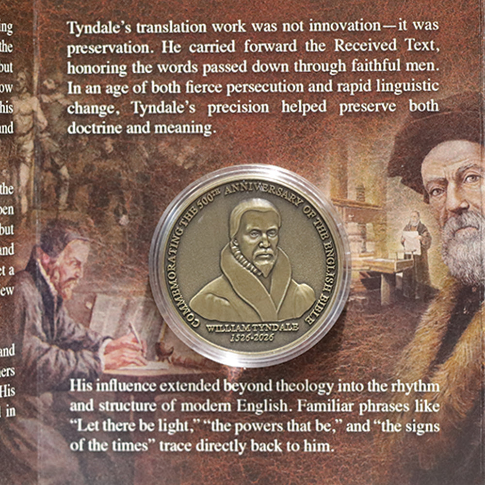 William Tyndale 500th Anniversary Commemorative Coin with Information Card