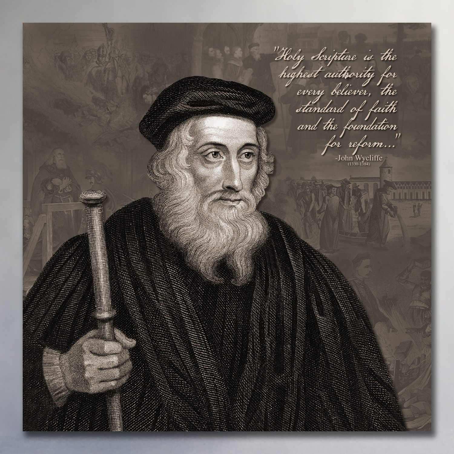 Grayscale Giclée Fine Art Print - John Wycliffe