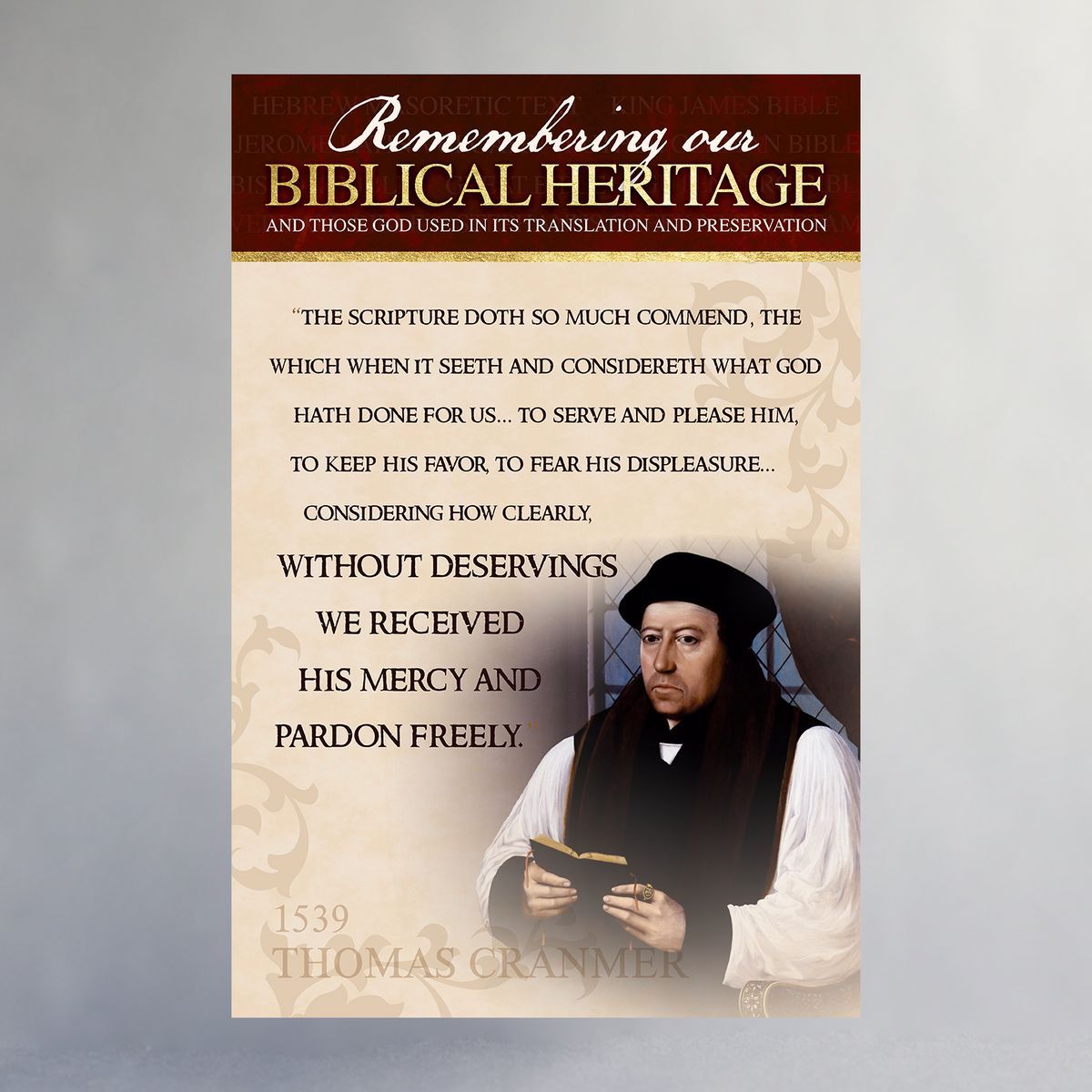 24&quot; x 36&quot; Biblical Heritage Poster Series - Thomas Cranmer/Great Bible