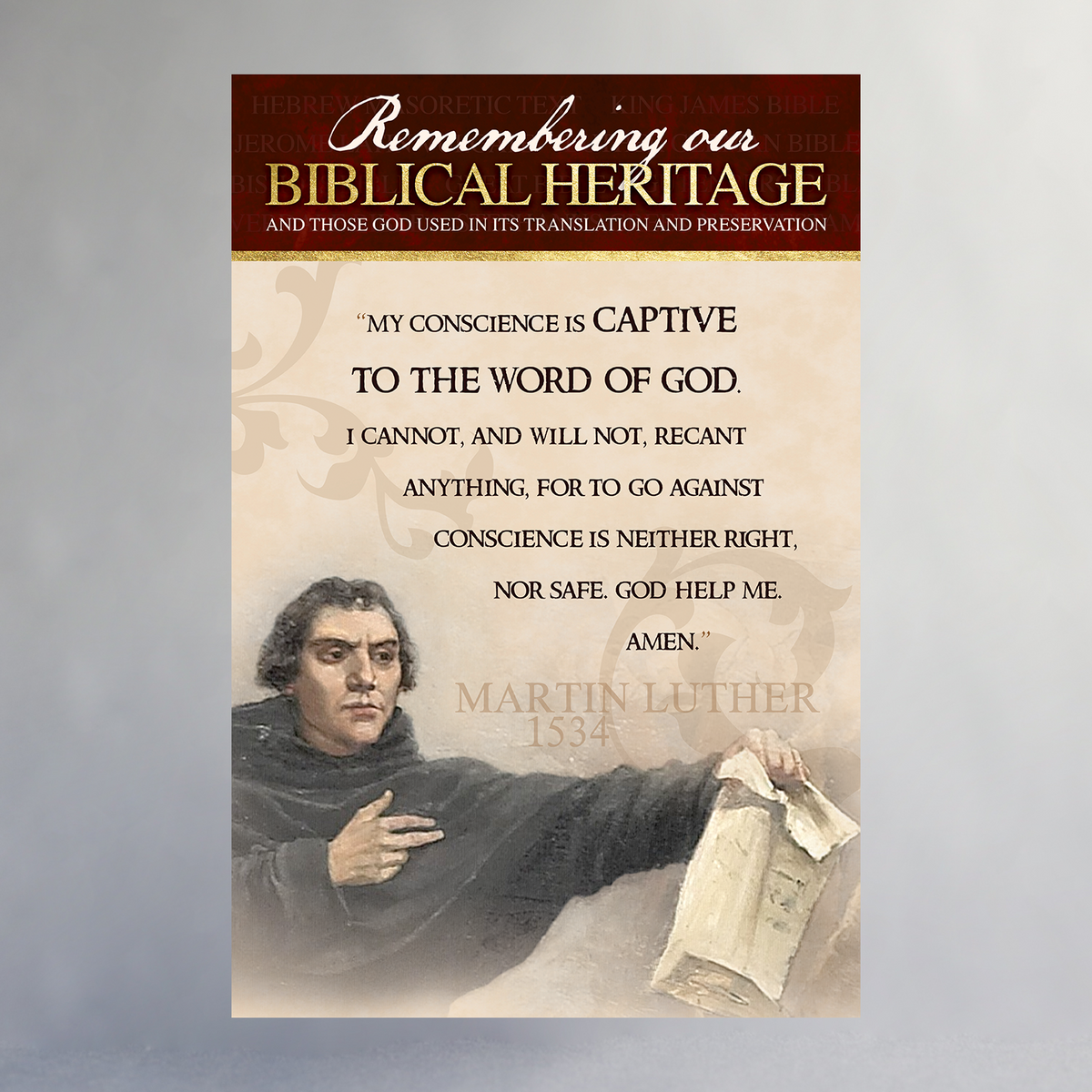 24&quot; x 36&quot; Biblical Heritage Poster Series - Martin Luther