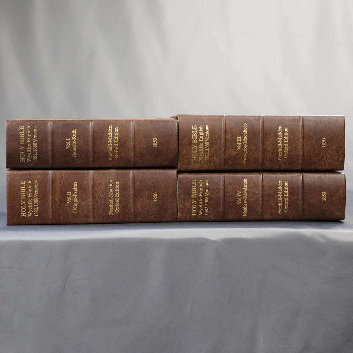 Wycliffe Bible (1382, 1388 versions) - 1850 Forshall-Madden Oxford Edition Facsimile 4-Volume Set