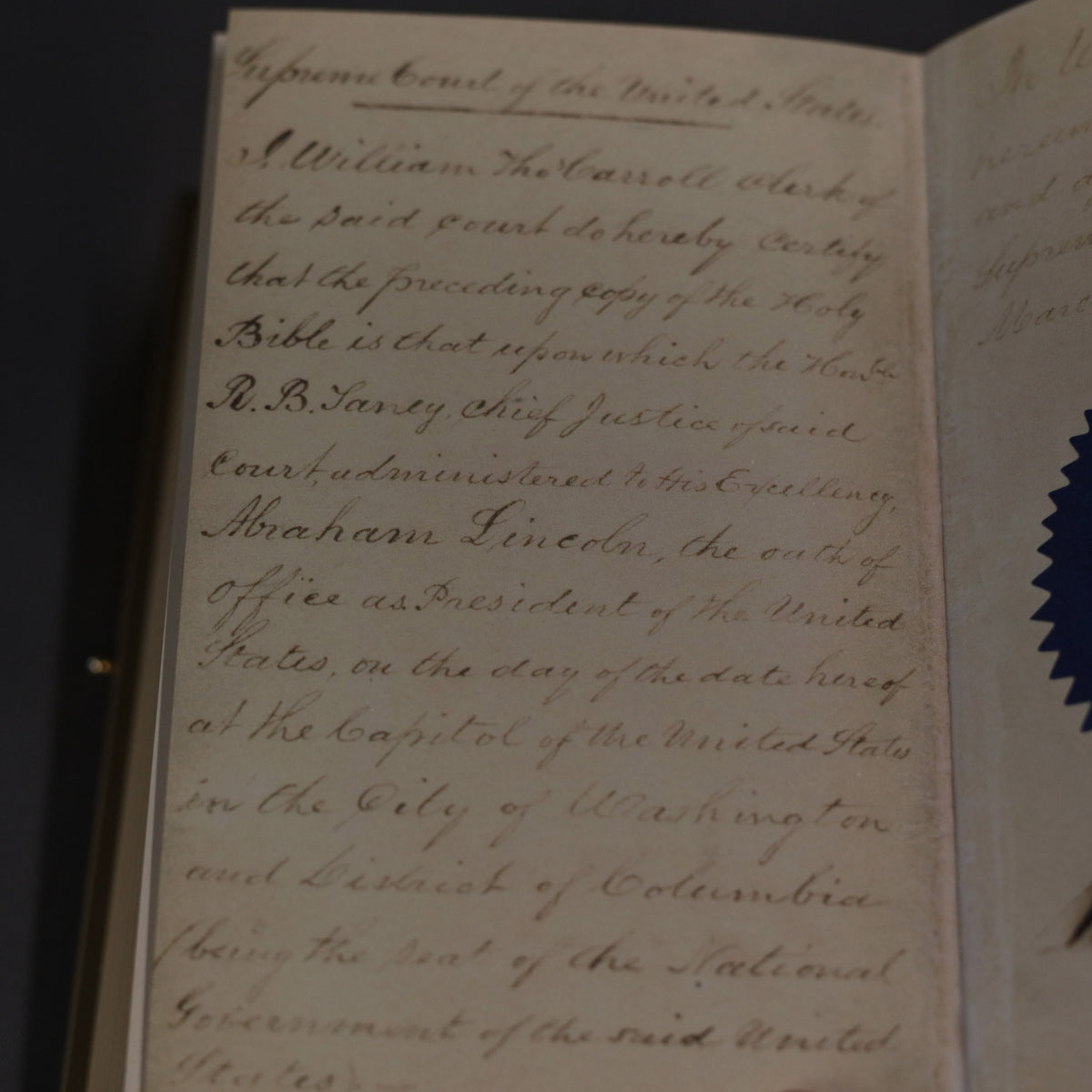 President Abraham Lincoln Inaugural Bible Facsimile
