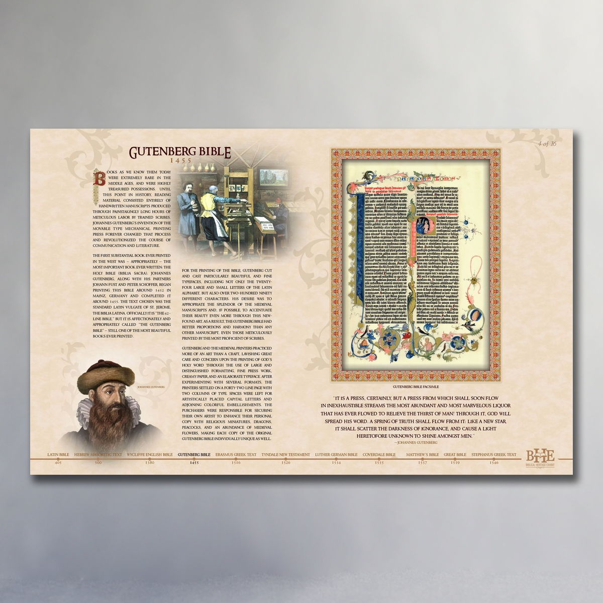 36” x 24” Portfolio Poster Series - Gutenberg Bible
