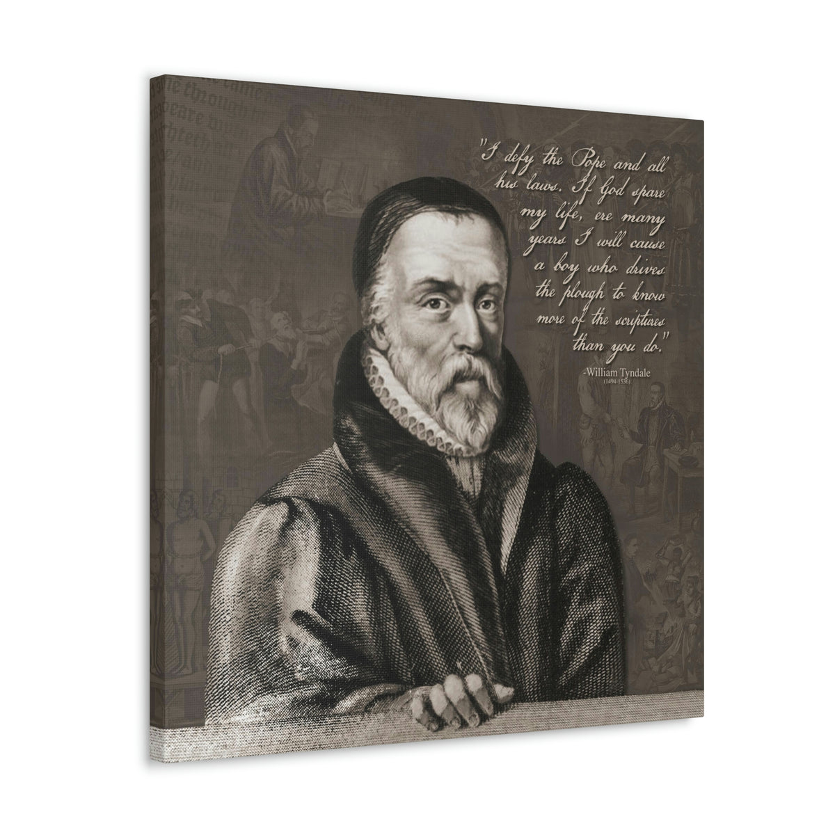 Grayscale Canvas Wall Decor - William Tyndale