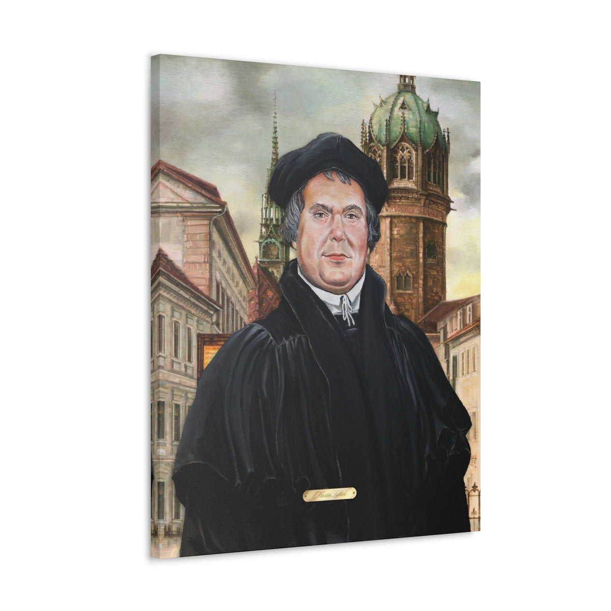 Oil Portrait Series with Faux Nameplate - Martin Luther