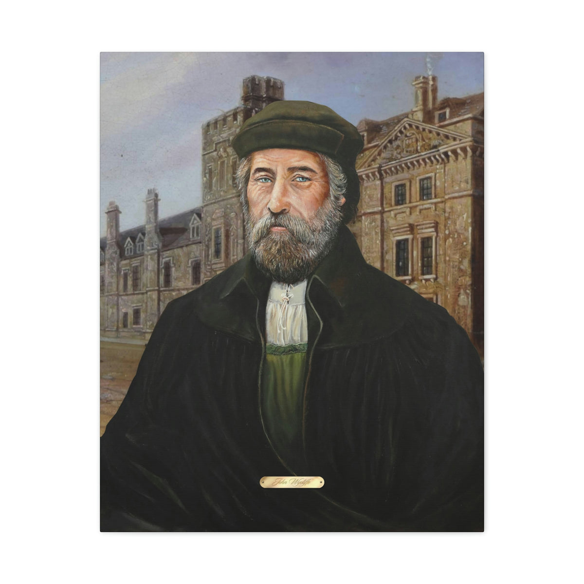 Oil Portrait Series with Faux Nameplate - John Wycliffe